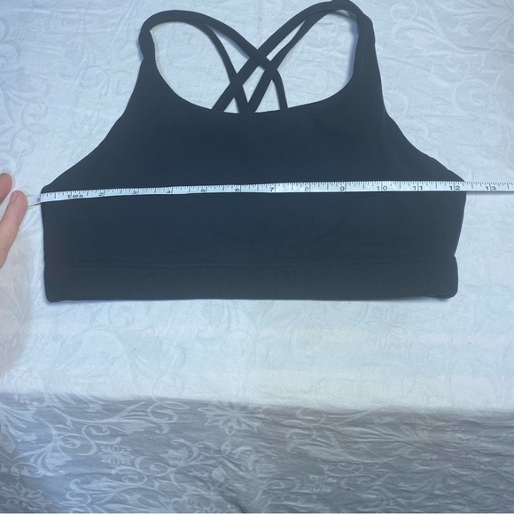 Athleta 12 Girl or XS Women’s Strappy Back Sports Bra Yoga Longline Black - Picture 3 of 8